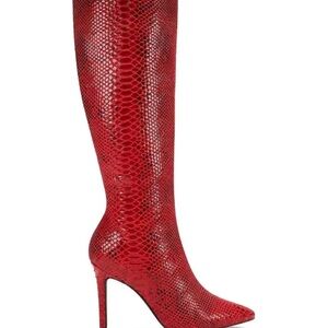 INC International Concepts Scarlet Snake Heeled Boots